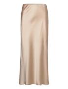 Object Objsateen Mw Ancle Skirt Div Beige