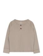 Copenhagen Colors Rib Jersey T-Shirt W. Ls Beige