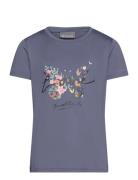 Color Kids T-Shirt W. Print -S/S, Girl Blå