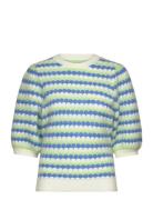 Stella Nova Knitted Wave Stripe Short Sleeved S Blå