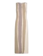 Mango Tie-Dye Ribbed Dress Beige