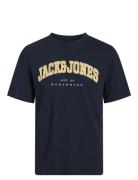 Jack & J S Jjecaleb Varsity Tee Ss O-Neck Sn Mni Marinblå