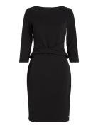 Calvin Klein Scuba Crepe Dress Front Twist Svart