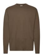 Mango 100% Cotton Long-Sleeved T-Shirt Khaki Green