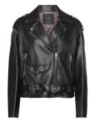 Mango Over D Leather-Effect Jacket Svart