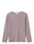 Name It Nkfwang Wool Needle Ls Top Solid Lila