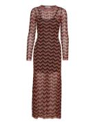 Mango Lurex Knitted Dress Brun