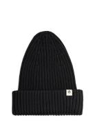 Mini Rodini Knitted Rib Fold Up Hat Svart