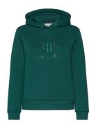 GANT Reg Tonal Shield Hoodie Grön