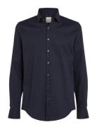 Calvin Klein Ed Micro Dot Slim Shirt Marinblå