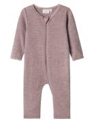 Name It Nbfwang Wool Needle Nightsuit Solid Lila