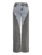 ROTATE Birger Christensen Straight Patchwork Jeans Grå