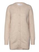 Selected Femme Slfsia Ras Ls Knit Long Cardigan Beige