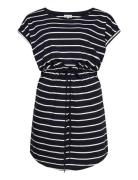 ONLY Carmakoma Carapril Ss Knee Dress Stripe Jrs Noos Blå