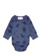 Geggamoja Bamboo Body L.s Blue Astronaut Blå