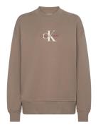 Calvin Klein Jeans Textured Monologo Crewneck Beige