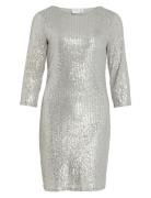 Vila Visparkling 3/4 O-Neck Short Dress/Ka Silver
