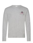 GANT Reg Medium Archive Shield Ls T Grå