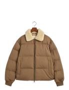 GANT Padded Flannel Puffer Jacket Beige