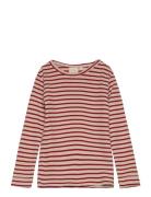 Petit Piao T-Shirt L/S Modal Striped Röd