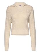 Tommy Jeans Tjw Cable Rugby Sweater Kräm