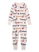 Geggamoja Bamboo Two Way Zip Pyjamas Kräm