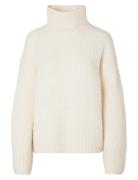 Selected Femme Slfgabella Ls Knit High-Neck Noos Kräm