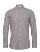 Polo Ralph Lauren Slim Fit Striped Stretch Poplin Shirt Brun