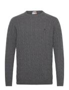 Timberland Phillips Brook Cable Crew Neck Sweater Dark Grey Heather Gr...