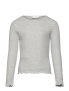 Mango Ribbed Long-Sleeved T-Shirt Grå