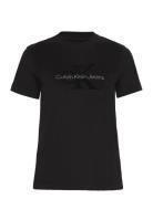 Calvin Klein Jeans Chenille Monologo Regular Tee Svart