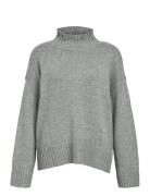 Object Objagnes Lo Ls H.neck Knit Pullover Noos Grå