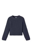 Name It Nkfvenja Ls Loose Short Knit Marinblå