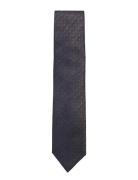 Lindbergh Black Structured Linen Blend Tie 7 Cmstructured Linen Blend ...