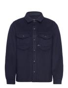 Denham Mens Shirt Long Sleeve Leisure Marinblå