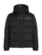 Tommy Hilfiger Mix Down Hooded Puffer Jacket Svart