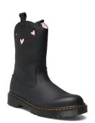 Dr. Martens Bex Heart P-O Boot Y Black+Pale Pink Classic Nappa+Patent ...