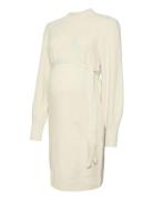 Mamalicious Mlraquel L/S Roll Neck Knit Abk Dress Beige