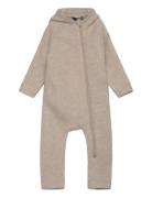 Mikk-line Wool Baby Suit W Ears Beige