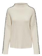 ONLY Onlqueenie Ls Contrast High Neck Prm Knt Kräm