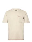 Superdry Contrast Stitch Pocket Tshirt Beige