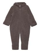 Huttelihut Pram Suit Wool Fleece Brun