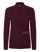 Lauren Ralph Lauren Buckled Cotton Sweater Burgundy