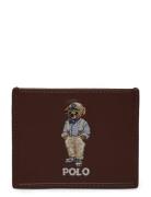 Polo Ralph Lauren Polo Bear Leather Card Case Brun