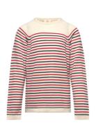 Copenhagen Colors Merino Lt. Knitted Striped Blouse Röd