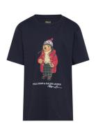 Ralph Lauren Kids Polo Bear Cotton Jersey Tee Marinblå