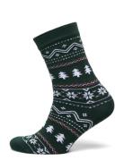 Christmas Sweats The Fine Snowflake Socks Khaki Green