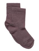 Mp Denmark Wool Rib Socks Lila