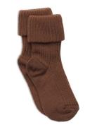 Mp Denmark Wool Rib Baby Socks Brun