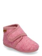 En Fant Slippers Wool Velcro Rosa